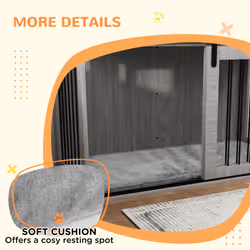 PawHut Dog Crate Furniture with Removable Cushion for XL-sized Dogs - Grey - Additional view 5