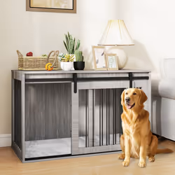 PawHut Dog Crate Furniture with Removable Cushion for XL-sized Dogs - Grey - Additional view 8