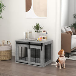 PawHut Dog Crate Furniture with Removable Cushion, for Medium Dogs - Grey