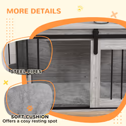 PawHut Dog Crate Furniture with Removable Cushion, for Medium Dogs - Grey - Additional view 4