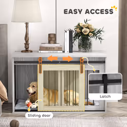 PawHut Dog Crate Furniture with Removable Cushion for Large Dogs - Grey - Additional view 6