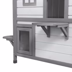 PawHut Kitten Condo with Openable Roof, Catio Enclosure Furniture, White - Additional view 5