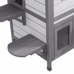 PawHut Kitten Condo with Openable Roof, Catio Enclosure Furniture, White - Additional view 6