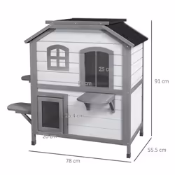 PawHut Kitten Condo with Openable Roof, Catio Enclosure Furniture, White - Additional view 7