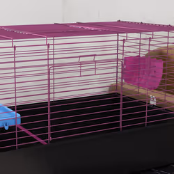 PawHut Small Animal Cage, Rabbit Guinea Pig Hutch, Pet Playhouse, Black - Additional view 7