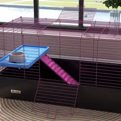 PawHut Small Animal Cage, Rabbit Guinea Pig Hutch, Pet Playhouse, Black - Additional view 8