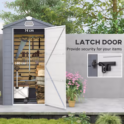 Outsunny 4 x 3ft Garden Shed Storage w/ Foundation Kit, Vents, Grey