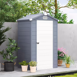 Outsunny 4 x 3ft Garden Shed Storage w/ Foundation Kit, Vents, Grey - Additional view 5