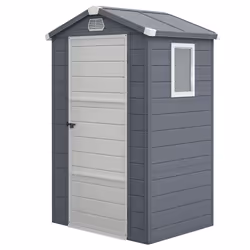 Outsunny 4 x 3ft Garden Shed Storage w/ Foundation Kit, Vents, Grey - Additional view 8