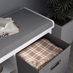 HOMCOM Shoe Bench with Cushioned Seat Fabric Drawers for Entryway Hallway White - Additional view 6