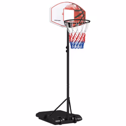 SPORTNOW Adjustable Basketball Stand Net Set System with Wheels, 179-209cm