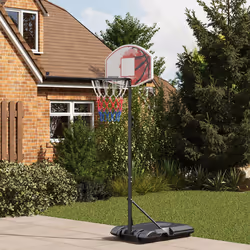 SPORTNOW Adjustable Basketball Stand Net Set System with Wheels, 179-209cm