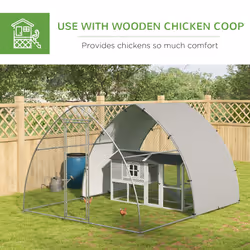 PawHut Walk-In Chicken Run w/ Cover, for 8-12 Chickens, 3 x 3.8 x 2.2m