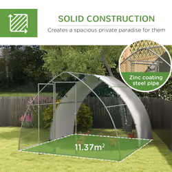 PawHut Walk-In Chicken Run w/ Cover, for 8-12 Chickens, 3 x 3.8 x 2.2m - Additional view 4