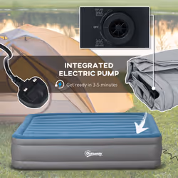 Outsunny King Inflatable Mattress with Electric Pump, 203 x 152 x 46cm