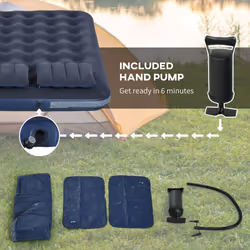 Outsunny King Inflatable Mattress with Hand Pump, Pillows, 203 x 152 x 22cm