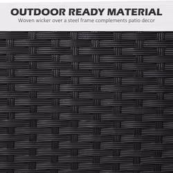 Outsunny Rattan Garden Dining Set for 4 with Cushions Umbrella Hole, Black - Additional view 5
