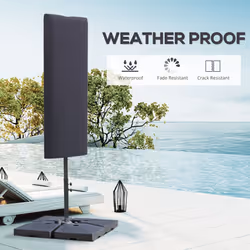 Outsunny Garden Parasol Cover for 2-4m Outdoor Umbrella Protector w/ Rod, Zipper