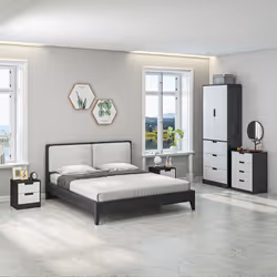 HOMCOM 2 Drawer Bedside Tables Set of 2 with Storage Nightstands for Bedroom
