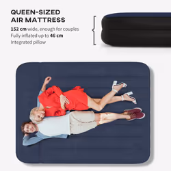 Outsunny King Inflatable Mattress with Electric Pump and Integrated Pillow