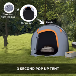 Outsunny Pop up Camping Tent for 2 Man, 2000mm Waterproof with Carry Bag, Grey