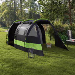 Outsunny Blackout Camping Tent with Bedroom & Living Room for 4-5 Person, Black