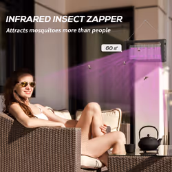 HOMCOM Fly Killer with Infrared Light, Hanging / Freestanding, Black