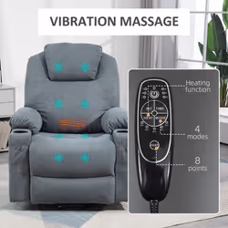 HOMCOM Lift Chair with Vibration Massage, Heat, Easy Assembly, Grey - Additional view 4
