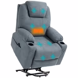 HOMCOM Lift Chair with Vibration Massage, Heat, Easy Assembly, Grey - Additional view 5