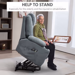 HOMCOM Lift Chair with Vibration Massage, Heat, Easy Assembly, Grey - Additional view 6