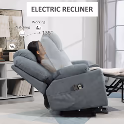 HOMCOM Lift Chair with Vibration Massage, Heat, Easy Assembly, Grey - Additional view 7