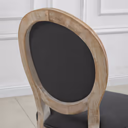 HOMCOM French-Style Dining Chairs Set of 2 with Linen Upholstery, Grey - Additional view 6