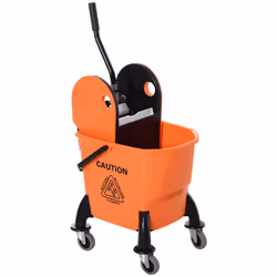 HOMCOM Mop Bucket on Wheels w/ Carry Handle, Mop Holder for Household Orange - Additional view 8