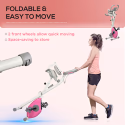 HOMCOM Folding Exercise Bike w/ Adjustable Magnetic Resistance, Seat Height