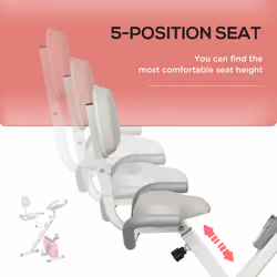 HOMCOM Folding Exercise Bike w/ Adjustable Magnetic Resistance, Seat Height - Additional view 5