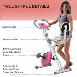 HOMCOM Folding Exercise Bike w/ Adjustable Magnetic Resistance, Seat Height - Additional view 7