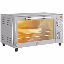 HOMCOM Mini Oven 9L Countertop Toaster Oven with Timer Control 750W Silver - Additional view 7