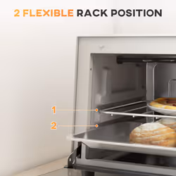 HOMCOM Mini Oven 9L Countertop Toaster Oven with Timer Control 750W Cream