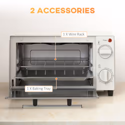 HOMCOM Mini Oven 9L Countertop Toaster Oven with Timer Control 750W Cream - Additional view 4