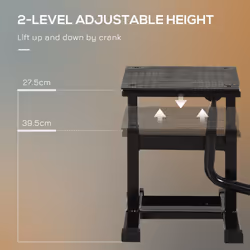 DURHAND 150KG Steel Motorbike Manual Jack Lift Rubber Platform Crank Lift