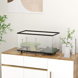 PawHut Turtle Tank 50L Glass Turtle Aquarium w/ Easy Drainage, 60 x 30 x 32cm