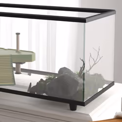 PawHut Turtle Tank 50L Glass Turtle Aquarium w/ Easy Drainage, 60 x 30 x 32cm - Additional view 6