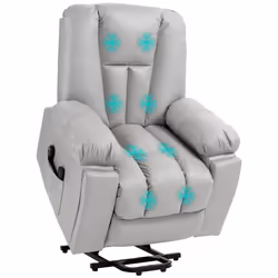 HOMCOM Riser and Recliner Chair for Elderly, Quick Assembly, Light Grey - Additional view 7