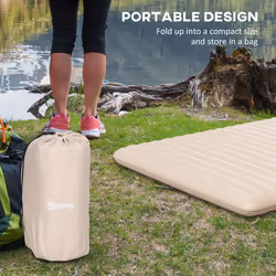 Outsunny Double Air Bed Inflatable Mattress, 195 x 140 x 10cm, White