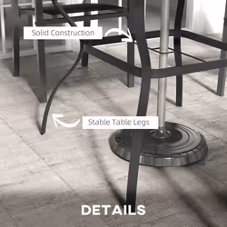 Outsunny Garden Dining Table w/ Umbrella Hole, Dining Table for 4, Brown - Additional view 6