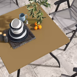 Outsunny Garden Dining Table w/ Umbrella Hole, Dining Table for 4, Brown - Additional view 7
