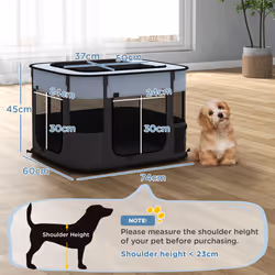 PawHut Portable Dog Pen for Puppies, Rabbits, Kittens, Guinea Pigs - Grey - Additional view 4