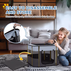 PawHut Portable Dog Pen for Puppies, Rabbits, Kittens, Guinea Pigs - Grey - Additional view 7