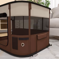 PawHut Portable Dog Pen for Puppies, Rabbits, Kittens, Guinea Pigs - Brown - Additional view 8
