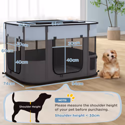 PawHut Portable Dog Pen for Puppies, Rabbits, Kittens, Guinea Pigs - Grey - Additional view 6